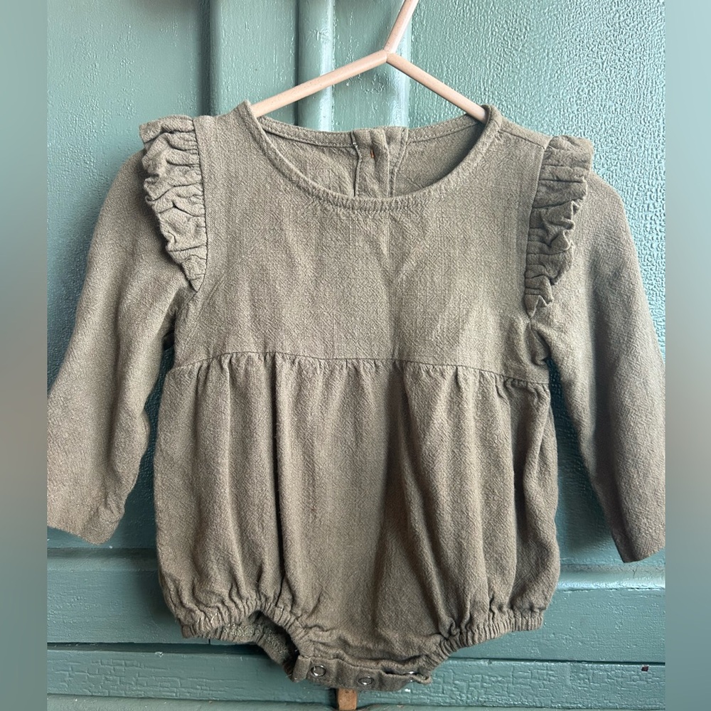 Green linen ? onesie